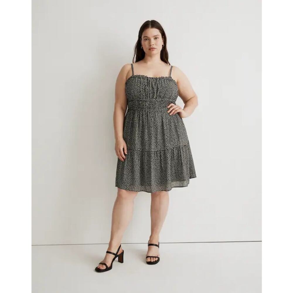 Madewell Plus Sophia Cami Tiered Mini Dress Micro Daisy Size 20W Ditsy Floral